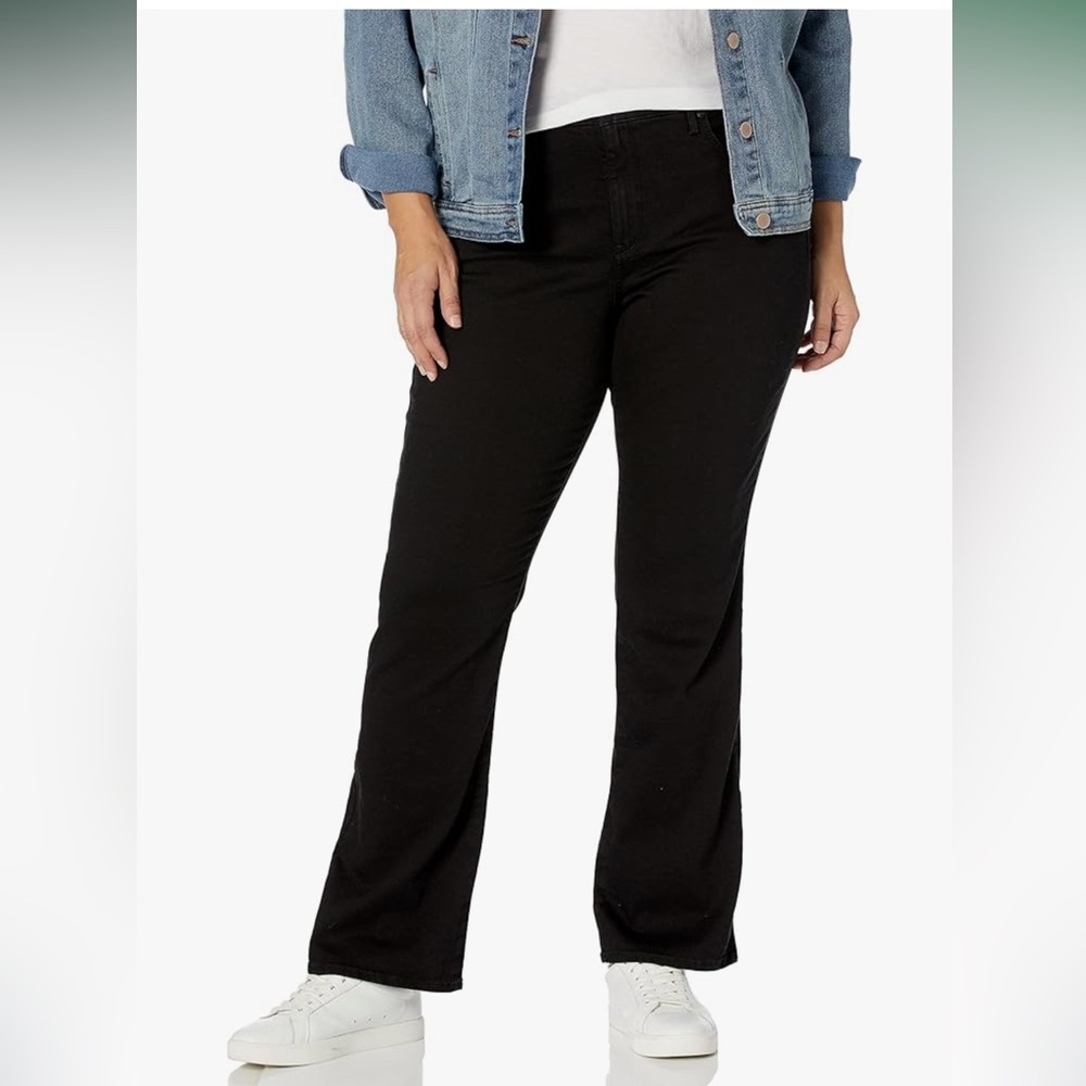 NYDJ Women’s Bootcut Lift Tuck Technology Black Denim Jean Sz 24W Petite